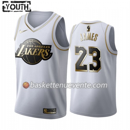 Maillot Basket Los Angeles Lakers LeBron James 23 2019-20 Nike Blanc Golden Edition Swingman - Enfant